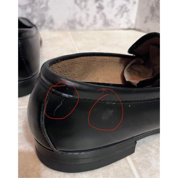 VTG Biltrite Crown Handsewn Leather Dress Loafers Mens 9.5B Black Corp Wedding - Picture 10 of 10